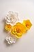 KEY SPRING Paper Flower Decorations, Large Crepe Paper Flowers (Yellow, White, Set of 5), Handcrafted Flowers for Wedding Backdrop, Nursery Wall Decor, Bridal Shower, Baby Shower