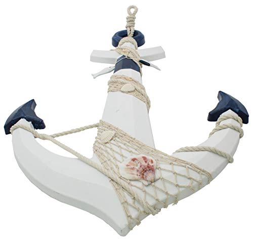 Royal Brands 26" Wooden Nautical Beach Boat Anchor Wall Hanging Decorative Wood Ornament Plaque