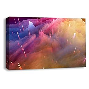 Canvas Wall Art for Living Room,Bedroom Home Artwork Paintings Colorful Energy Wave Ready to Hang - 12x18 inches