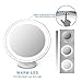 Jerrybox LED Lighted Makeup Mirror 7× Magnification, Adjustable, Dimmable Cordless, Collapsible, Warm Light Bathroom Mirror with Power Locking Suction Cup, White, Bonus Pocket Mirror, Gifts for Women