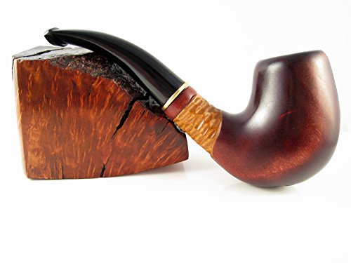 New Tobacco Smoking Pipe Metal "American Eagle" Carved Pear Root Wood + Pouch Gift! (4)