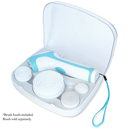 Travel Case for the Skin Cleansing System Facial Brush & Body Care Kit for Women & Men. Includes 4 replacement heads - Large Body Brush, Soft Face Brush, Regular Face Brush and Pumice Stone. (Travel Case)