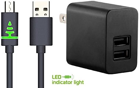 6FT Extra Long Dual Port Rapid 2.1 Amp Mophie Compatible Wall Charger and LED Lit Smart USB Cable 3 Peice Bundle Includes Travel Pouch