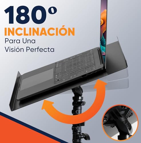 WEAGP Soporte para Proyector con Ruedas, Soporte para Proyector Tripode con Bandeja para Ratón, Porta Celular y Bandeja de Almacenamiento, Soporte Trípode Proyector para Oficina Hogar Estudio