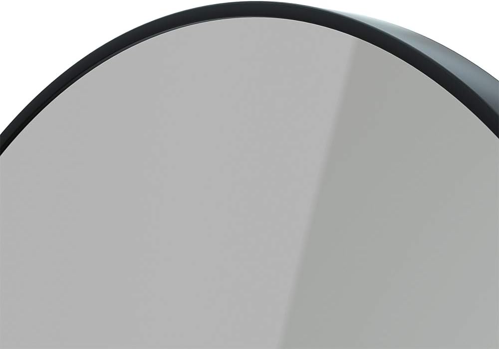 Flyoung Round Mirror Black, 24 inch Circle Mirror for Wall, Metal Frame Modern Mirror for Bathroom, Dining Room, Bedroom: Kitchen & Dining