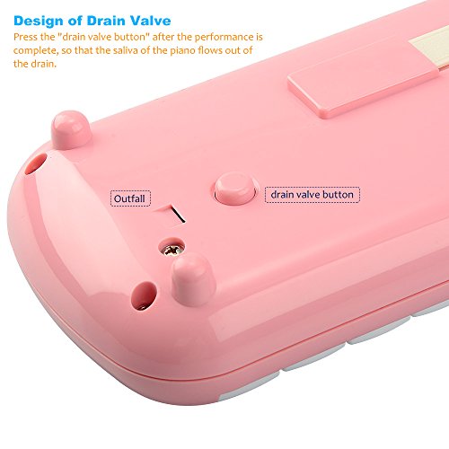 32 Piano-Style Melodica Musical Education Instrument for Beginner Kids Children Gift with Carrying Bag (Pink)