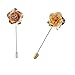 Seven And Eight Fashion Men Rose Floral Lapel Stick Brooch Pin Suit Tuxedo Corsage Accessory (Gold)