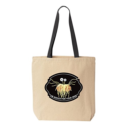 FSM Flying Spaghetti Monster He Boiled for Your Sins Canvas Tote