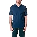 Hanes Men's Cotton-Blend EcoSmart Jersey Polo with Pocket-XL-Navy