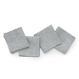 Solino Home Linen Cocktail Napkins - 9 x 9 Inch Grey, 4 Pack Pure Linen Napkins, Bella - 100% European Flax - Soft and Handcrafted with Mitered Corners