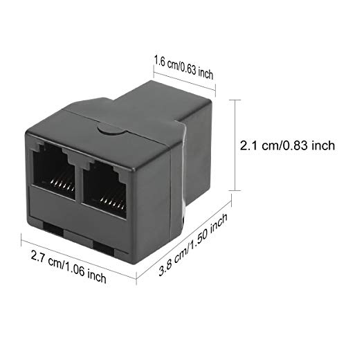 image for RJ12 6P6C 1 Female to 2 Female Telephone Line Splitters, Uvital Teleph