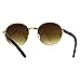 SA106 Retro Art Nouveau Vintage Style Small Metal Frame Sunglasses Round Yellow Gold
