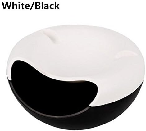Fruit Plates Double Face Smiling Circular Fruit Dish Double Deck Snacks Fruit platter Double Desktop Storage Candy Box Organizer Box Fruit Box Melon Seeds Plate with Cellphone Stand Holder