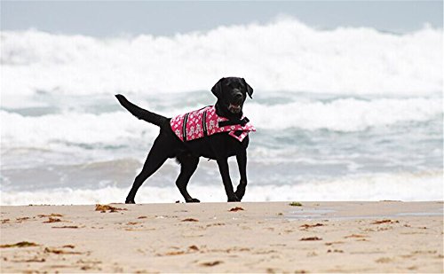 Dog Life Jacket Safety Reflective Vest Pet Life Preserver (Pink flower, S) - Thumbnail 4