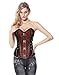 Charmian Women's Spiral Steel Boned Steampunk Gothic Bustier Corset with Chains