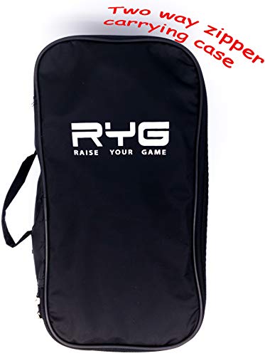 RYG Ping Pong Paddle Set - Pack of 4 Table Tennis Racket, 10 Game Balls, Black Portable Cover Case Bag - Thumbnail 4