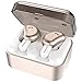 AMORNO Wireless Earbuds Bluetooth 5.0, in-Ear Deep Bass Headphones,Volume Control,IPX7 SweatProof,Noise Cancelling Earphones Dual Mic with Charging Case for Workout Sports(Gold)