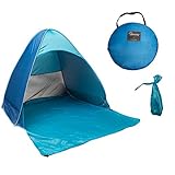 Wetray TM Instant Portable Automatic Quick Pop-up Outdoor Sun Shelter, Beach Tent Cabana Umbrella Canopy- Light Blue with Carry Bag Perfect for Family Time & Kids