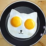 Cat Egg Mold By Egg Addiction ● Perfect Ring Molds for Fried Sunny Side up Eggs ● Made Using Only Eco-friendly Food Grade Nonstick Silicone ● Best New Fun Breakfast Kitchen Accessory