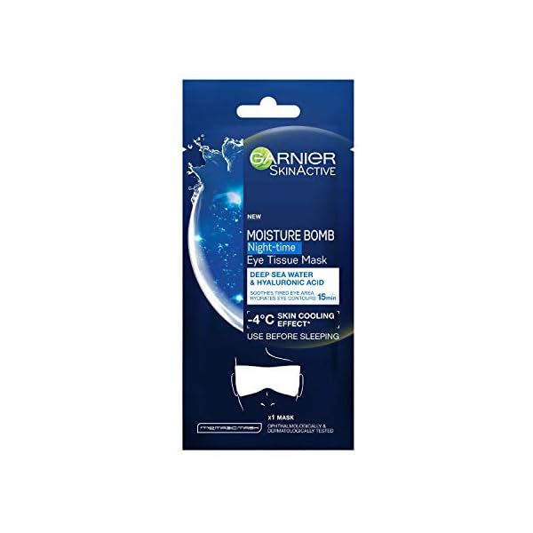 Garnier-Moisture-Bomb-Tissue-Mask-Hyaluronic-Acid-Deep-Sea-Water-Tissue-Eye-Sheet-Mask-6-g Garnier Moisture Bomb Night-Time Eye Sheet Mask Deep Sea Water and Hyaluronic Acid 6g