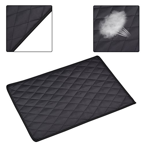 Pet Dog Multi-functional Mat Anti-slip Air Conditioner Pad Car Seat Cover Feeding Mat Floor Blanket for Various Sized Dogs Cats (Black L)