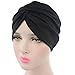 Decou Solid Color Clean Plain Twist Pleasted Hair Turban Cap (Grey),One Size