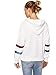 ROMWE Women's Casual Striped Drop Shoulder Long Sleeve Pullovers Hooded Sweatshirt