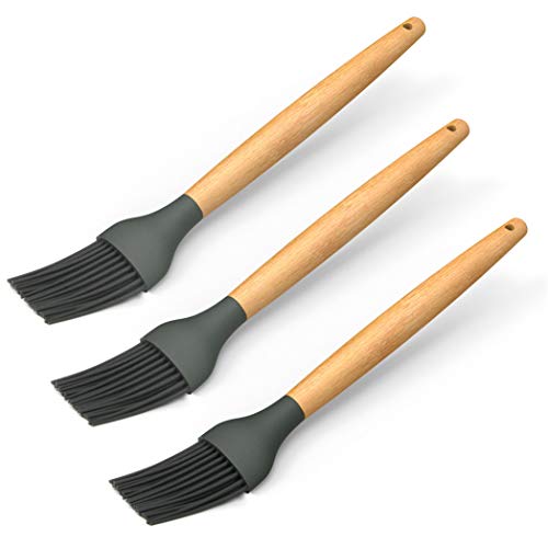 Picowe 3 Pack Basting Brush, 9.4" Silicone Pastry Brush with Beech Wood Handle, Use for BBQ Grill Barbecue Baking Kitchen Cooking, Spread Brush Pastries Cakes Meat Desserts - Thumbnail 7