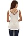 PattyBoutik Women’s V Neck Criss Cross Back Sleeveless Blouse (Ivory S)