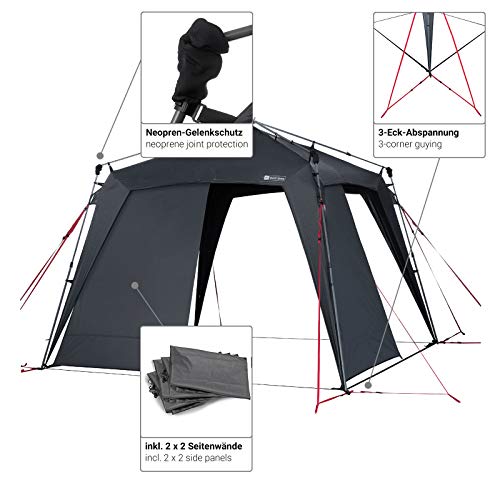 Qeedo Quick Space Camping Pavillon (3x3m) mit UV-Schutz (UV80) & Dark-Coating - windstabil, schneller Aufbau, 8 Personen… – Bild 6