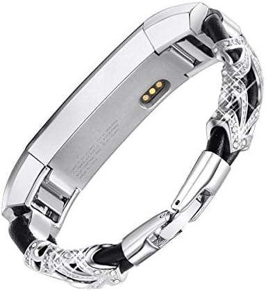 1 x Case Safety Leather Cord Metal Clasp Replacement Wristband for Fitbit Alta, Fitbit Alta HR