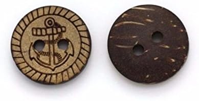 Sea Anchor Coconut Sewing Button 15mm 50pcs