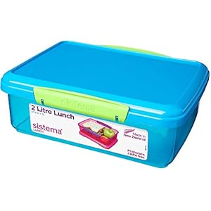 Lunchsysteem | 2 l | Opslagcontainer voor levensmiddelen | BPA-vrij | Diverse kleuren | 1 eenheid [geassorteerd model]