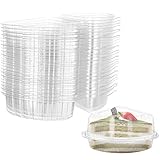 Hedume 50 Pack Hinged Plastic Pie, Cheesecake, Cake