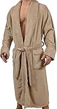 Mens New Micro Fleece Bathrobe by Wanted Tan Large/X-Large