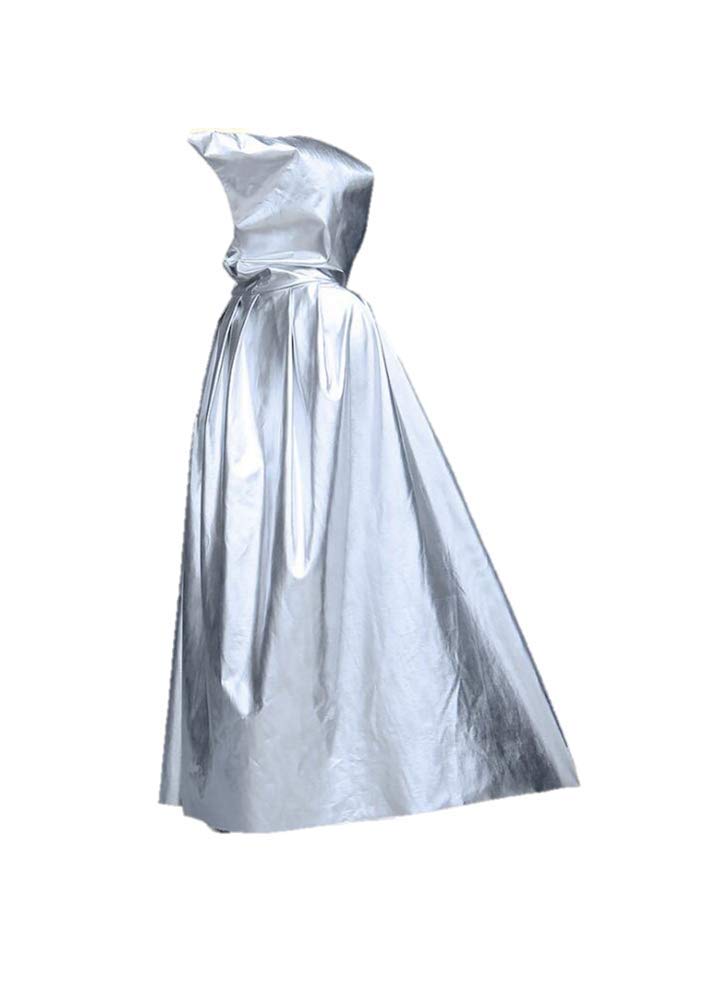 Matissa Kids Halloween Cloaks Black Robe Costume Kids Hooded Cloak Vampire Robe Spooky Wizard, Grim Reaper, Witch, Cosplay Cape for Dress Up Halloween Costume (Silver, 125 cm)