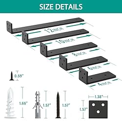 Goovilla Shelf Brackets, Heavy Duty Floating Shelf
