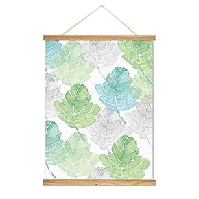 Hanging Poster NO Magnetic Wooden Framed, Colorful Leaves Fulfilled Home Wall Canvas Prints Decoration Ready to Hang - 18"x24" inches