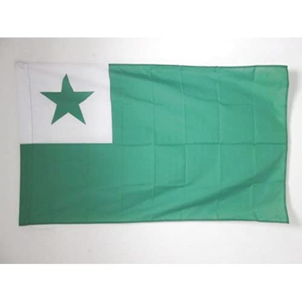 AZ FLAG - Esperanto Flag - 2x3 Ft - international auxiliary language Banner with Sleeve - 100% Polyester - Fade Resistant - Vivid Colors - 2' x 3' Feet - 90x60 Cm
