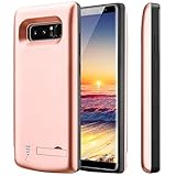 PEYOU Compatible for Galaxy Note 8 Battery Case,6500mAh Slim TPU Frame Protective Charger Rechargeable Extended Power Bank Type C Charging Battery Case w/Kickstand Compatible for Samsung Galaxy Note 8