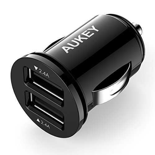 AUKEY USB Car Charger, Flush Fit Ultra Compact Dual Port 24W/4.8A