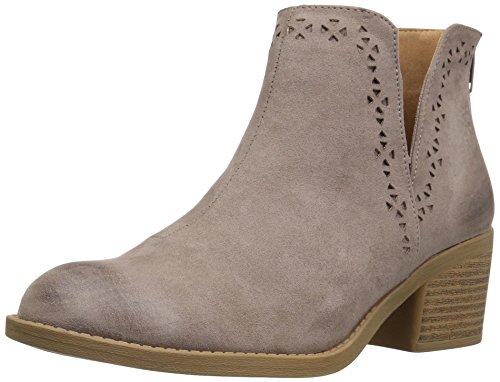 Qupid Women's Philly-19 Ankle Bootie, Taupe Oil Finish Sue Polyurethane, 8.5 M US