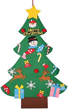 Amazon Co Jp Toogoo 3d Diy フェルトのクリスマスツリー ペンダント 壁掛け 装飾品 ステッカー クリスマスのオーナメント 子供のギフト 家庭用クリスマスの飾り物 ホーム キッチン