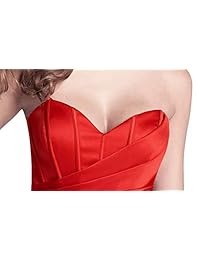 jicjichos J212 - Vestido de noche para mujer, sin tirantes, satén, con bolsillo, largo