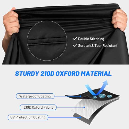 Favoto Bike Cover Outdoor Waterproof Bicycle Cover Thicken Oxford Windproof UV Sun Snow Dustproof with Lock Hole Storage Bag for Mountain Road City Bike Beach Cruiser Sport Bike | 420D Heavy Duty Bike Cover Rain Sun UV Dust Wind Proof with Storage Bag Bike Tarp for EBike Mountain Road City Bike, Black