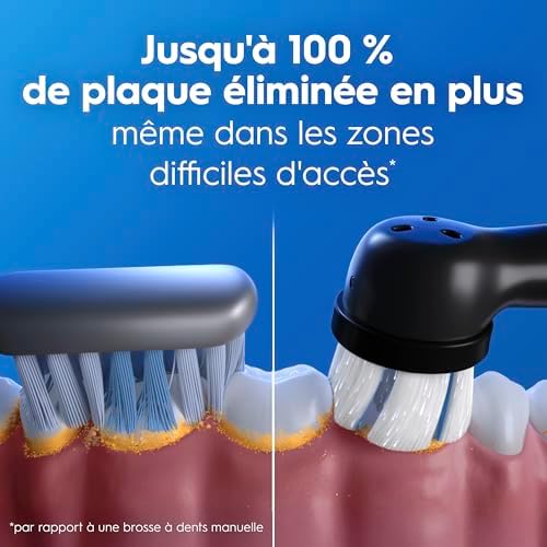 Brosse à Dents Electrique iO 2 avec 1 Brossette de Rechange, Noire