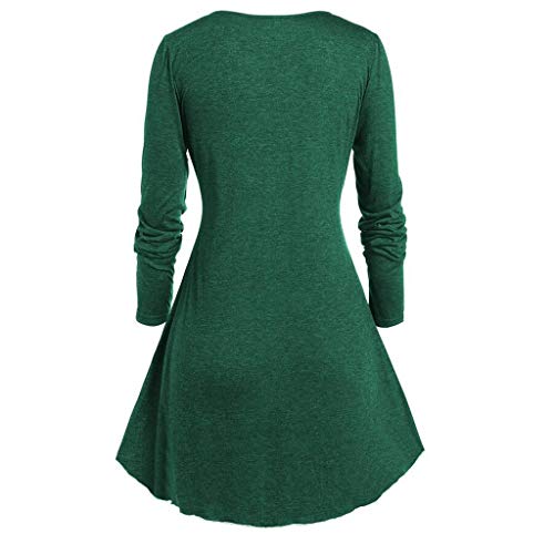 Women's Casual Long Sleeve High Low Square Collar Color Block Applique Plus Size Pullover Sweatshirt T-Shirt Tops Blouses (S-5XL) - Thumbnail 2