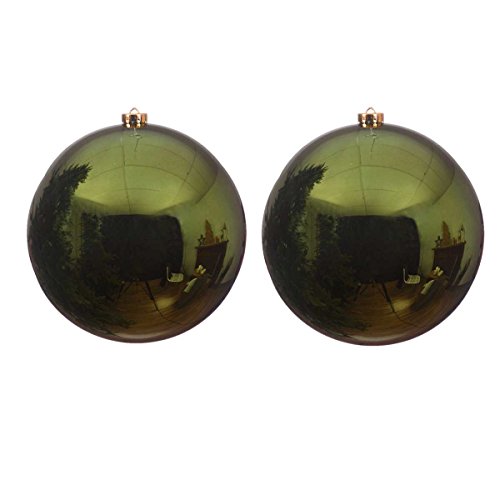 PERAGASHOP Aanbieding 2 kerstballen groen grenen glanzend 14 cm kerstboom decoratie - Afbeelding 3