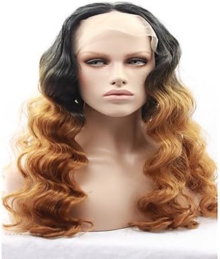 Beauty Town Hand Tied Platinum color High Temperature Fiber Hair Long Wavy Heat Resistant Glueless Synthetic Lace Front wigs