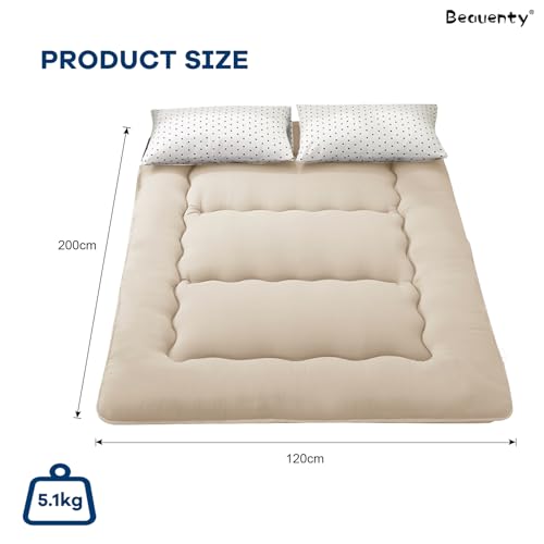 Beauenty Japanese Floor Mattress, Roll Up Quilted Bed Futon Mattress, Thicken Sleeping Pad, Portable Daybed Guest Bed,120 * 200CM(Style 5)